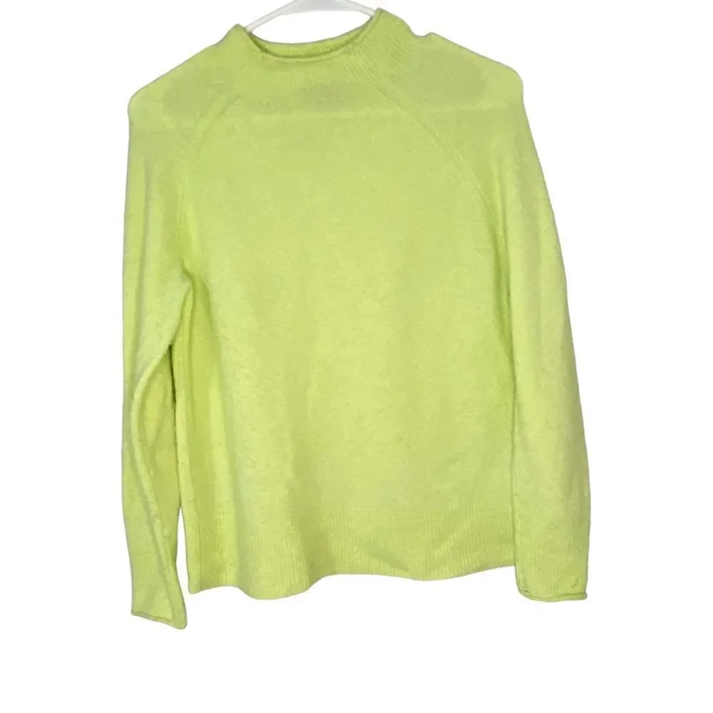 J. Crew Rollneck Sweater in Supersoft yarn . Style Bd613 crisp lettuce yellow